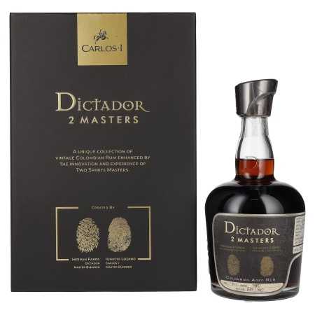 🌾Dictador 2 MASTERS 41 Years Old Carlos I Colombian Aged Rum 1980 44% Vol. 0,7l in Geschenkbox | Whisky Ambassador