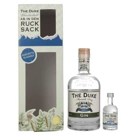 🌾The Duke Munich Dry Gin Set 45,1% Vol. 0,7l in Geschenkbox mit Wanderlust Gin Miniatur 0,05l | Whisky Ambassador