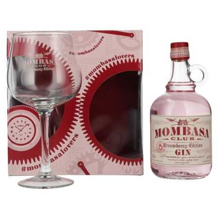 🌾Mombasa Club Strawberry Edition Gin 37,5% Vol. 0,7l in Geschenkbox mit Glas | Whisky Ambassador