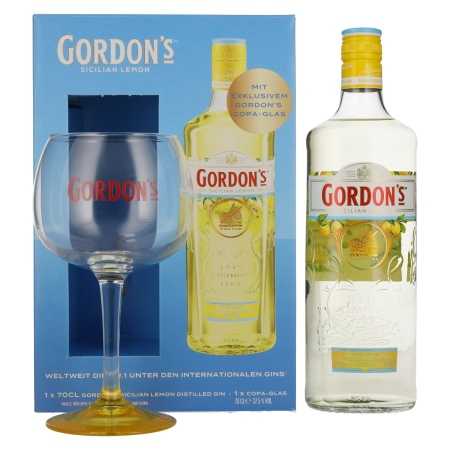 🌾Gordon's SICILIAN LEMON Distilled Gin 37,5% Vol. 0,7l in Geschenkbox mit Glas | Whisky Ambassador