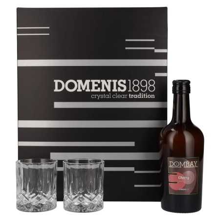 Domenis 1898 DOMBAY Cherry crema di ciliegie 17% Vol. 0,5l in Geschenkbox mit 2 Gläsern