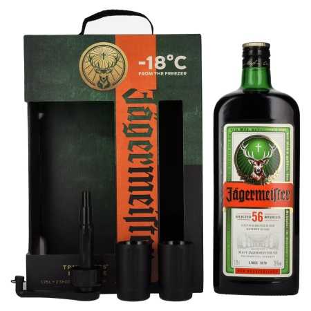 Jägermeister TRAVELLERS' EXCLUSIVE 35% Vol. 1,75l in Geschenkbox mit 2 Shotgläsern und Dosierpumpe