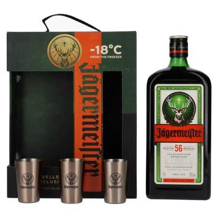 Jägermeister TRAVELLERS' EXCLUSIVE 35% Vol. 1l in Geschenkbox mit 3 Metal Shot Cups | Licor alemão | 🌾 Whisky Ambassador | Online Shop