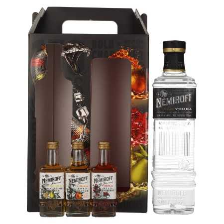 Nemiroff Vodka Set 40% Vol. 0,7l in Geschenkbox mit 3x0,05l | Wodka kopen | 🌾 Whisky Ambassador | Online Shop