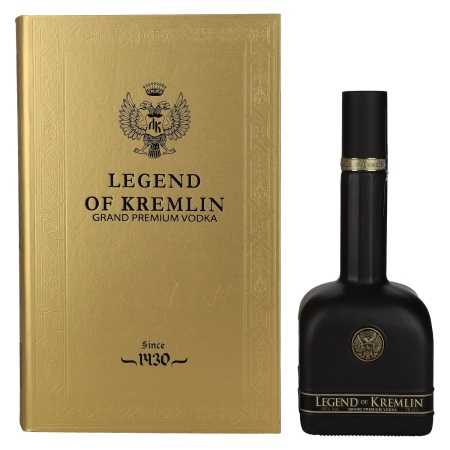 Legend of Kremlin Premium Russian Vodka BLACK BOTTLE-GOLD BOOK 40% Vol. 0,7l in Geschenkbox | Krievu degvīns | 🌾 Whisky Ambassador | Online Shop