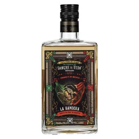 Sangre de Vida Loteria LA BANDERA Reposado Tequila 100% de Agave 40% Vol. 0,35l | Reposado, Oro ja Gold Tequila | 🌾 Whisky Ambassador | Online Shop